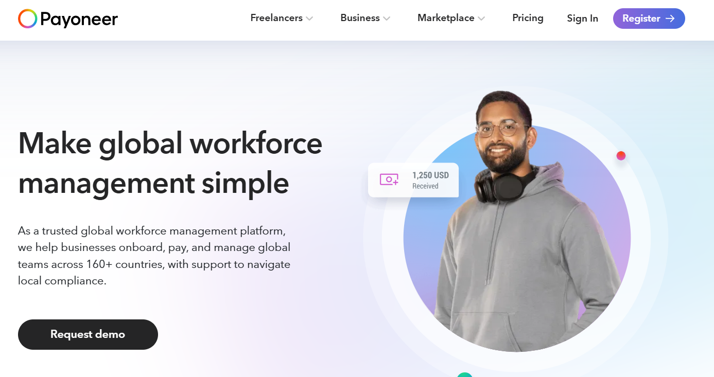 Payoneer Hero Section